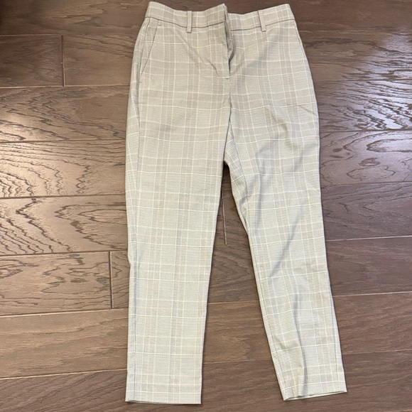 Ann Taylor Women's Checkered Ankle Pants - Beige - Picture 1 of 6